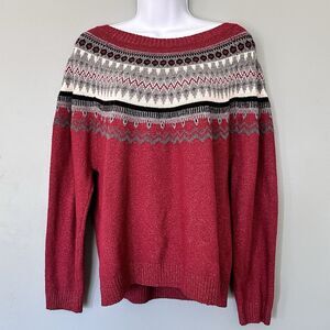 Weatherproof VTG Sweater Womens XL Nordic Fair Isle Pullover Scandi Indie Apres